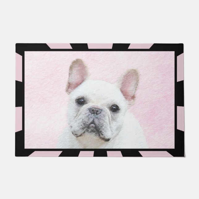French Bulldog (Cream/White) Painting - Dog Art Doormat (Front)