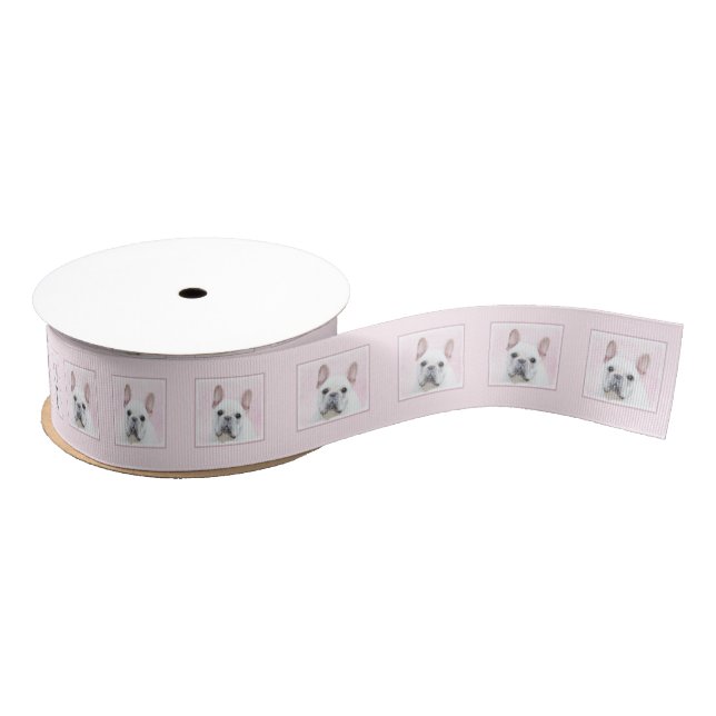French Bulldog (Cream/White) Painting - Dog Art Grosgrain Ribbon (Spool)