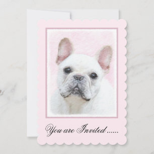 French Bulldog (Cream/White) Painting - Dog Art Invitation