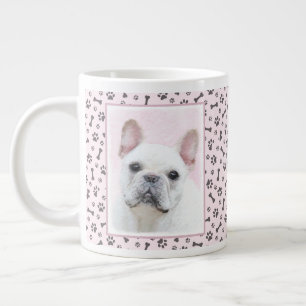 French Bulldog (Cream/White) Painting - Dog Art Large Coffee Mug