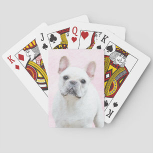 French Bulldog (Cream/White) Painting - Dog Art Playing Cards