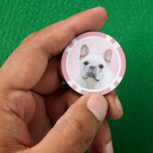 French Bulldog (Cream/White) Painting - Dog Art Poker Chips