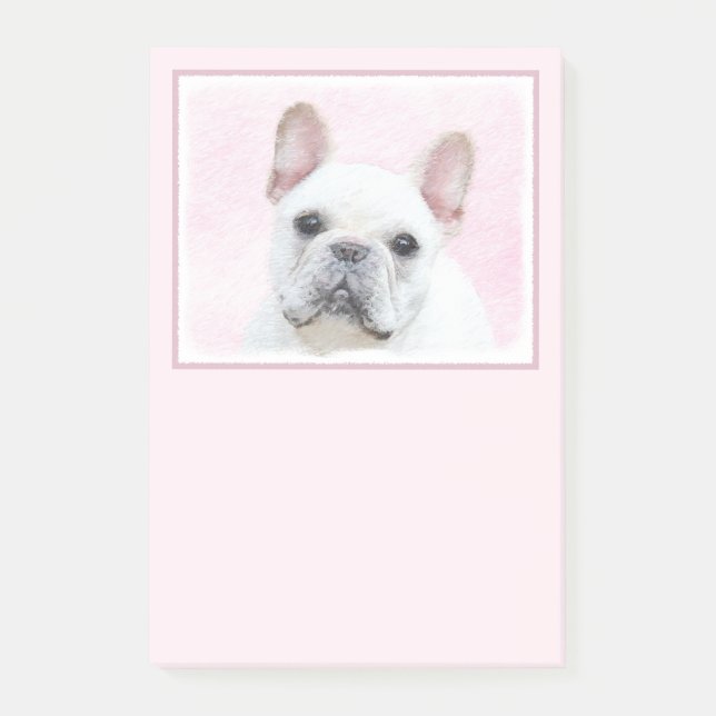 French Bulldog (Cream/White) Painting - Dog Art Post-it Notes (Front)