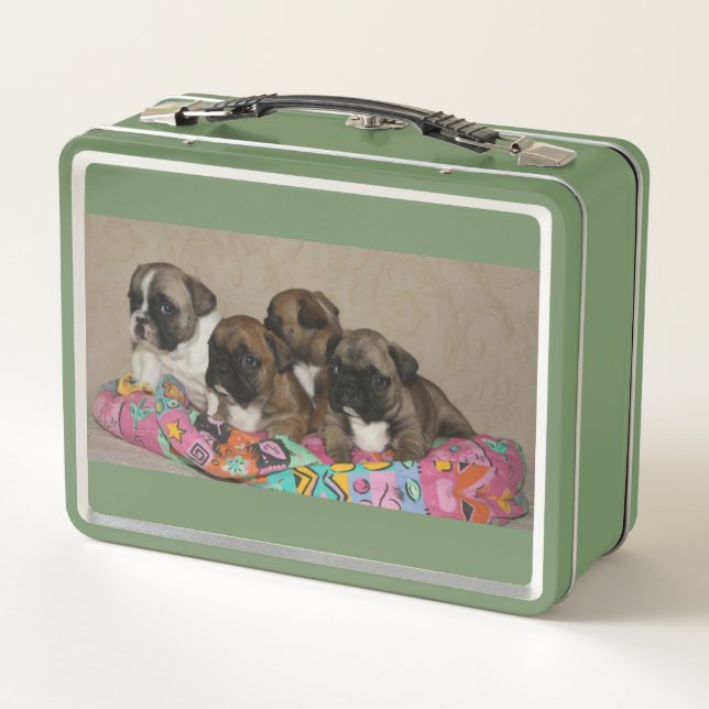 French Bulldog Cushion French Bulldog Metal Lunch Box (Back)