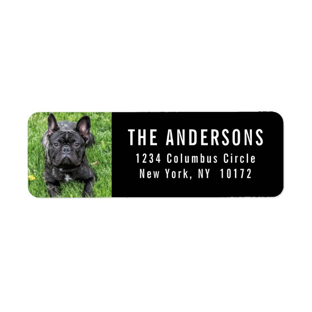 French Bulldog Custom Black Return Address (Front)