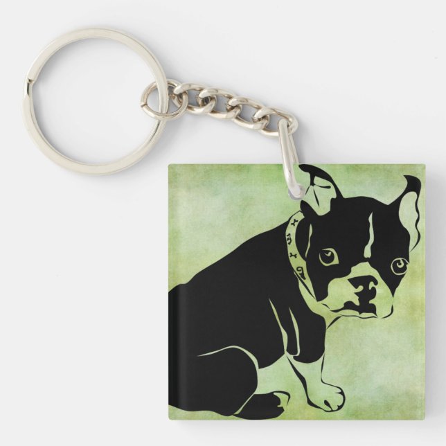 FRENCH BULLDOG CUSTOM NAME Acrylic Keychain (Front)