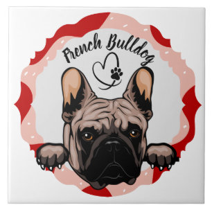  French Bulldog customised pattern photo frame Tile
