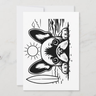 French Bulldog Cute Beach Day  Invitation