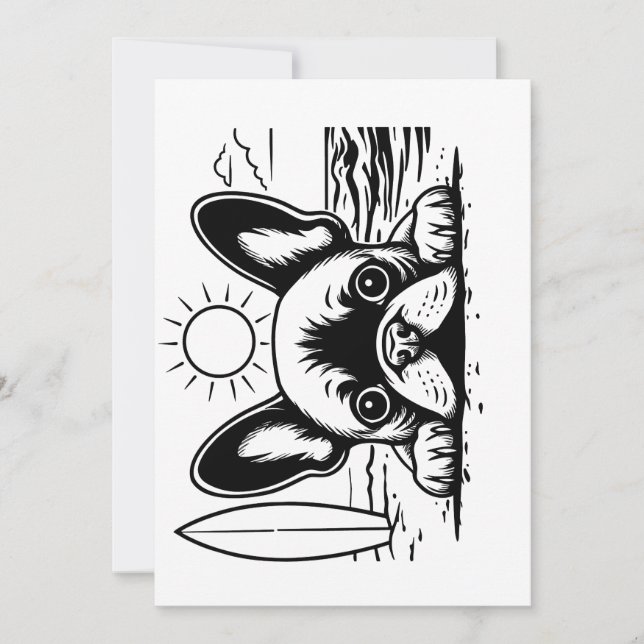  French Bulldog Cute Beach Day  Invitation (Front)