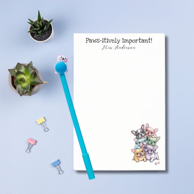 French Bulldog Cute Pet Girly Teacher Appreciation Post-it Notes (Creator Uploaded)