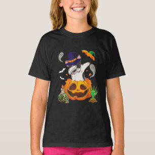 French Bulldog Dabbing To Open Pumpkin Halloween T-Shirt