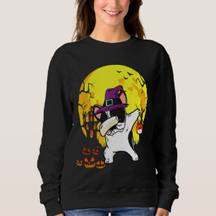French Bulldog Dabbing Witch Pumpkin Dog Sweatshirt