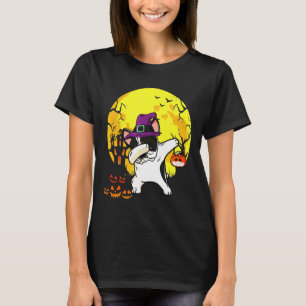 French Bulldog Dabbing Witch Pumpkin Dog T-Shirt