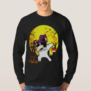 French Bulldog Dabbing Witch Pumpkin Dog T-Shirt