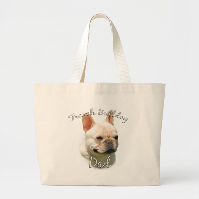 French Bulldog Dad 2 Large Tote Bag (Front)
