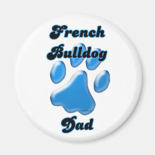 French Bulldog Dad Blue Pawprint - Magnet