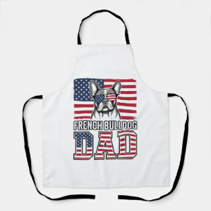 French Bulldog Dad Patriotic Vintage Apron