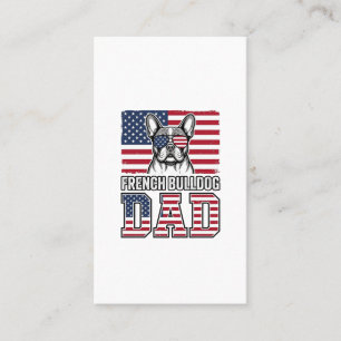 French Bulldog Dad Patriotic Vintage Business Card