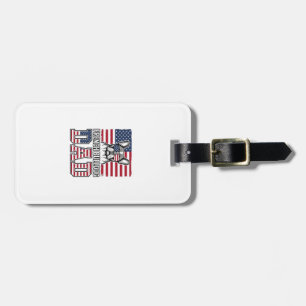 French Bulldog Dad Patriotic Vintage Luggage Tag