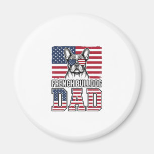 French Bulldog Dad Patriotic Vintage Magnet
