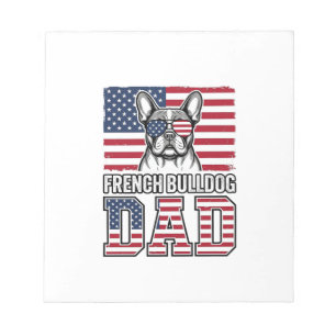 French Bulldog Dad Patriotic Vintage Notepad