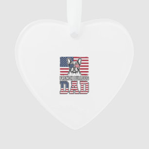 French Bulldog Dad Patriotic Vintage Ornament