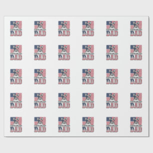 French Bulldog Dad Patriotic Vintage Wrapping Paper