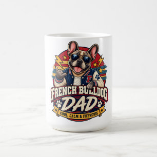French Bulldog Dad Retro Varsity Sunglasses Coffee Mug
