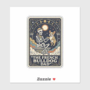 French Bulldog Dad Vintage Skeleton Tarot Shirt_1