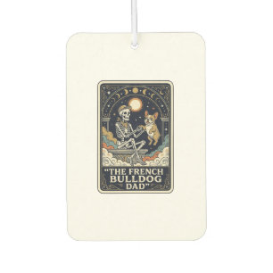 French Bulldog Dad Vintage Skeleton Tarot Shirt_1 Car Air Freshener
