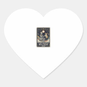 French Bulldog Dad Vintage Skeleton Tarot Shirt_1 Heart Sticker