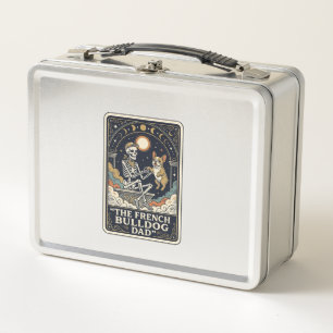 French Bulldog Dad Vintage Skeleton Tarot Shirt_1 Metal Lunch Box
