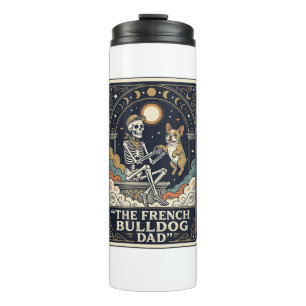 French Bulldog Dad Vintage Skeleton Tarot Shirt_1 Thermal Tumbler
