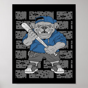 French Bulldog Design   Bulldog Baseball Gift Poster