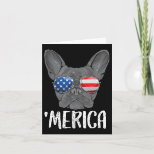 French Bulldog Dog 4th Of July American Flag 1  Card