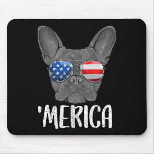 French Bulldog Dog 4th Of July American Flag 1 Mouse Pad