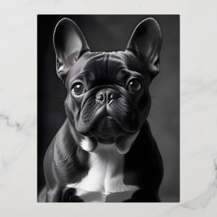French Bulldog Dog Adorable Cute Pet Art Poster Foil Holiday Postcard