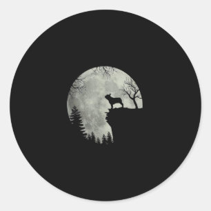 French Bulldog Dog And Moon Halloween Costume  Classic Round Sticker
