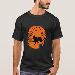 French Bulldog Dog And Moon Halloween T-Shirt