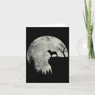 French Bulldog Dog And Moon Shirt Halloween Card