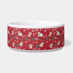 French Bulldog Dog Bowl Christmas Kawaii Holiday