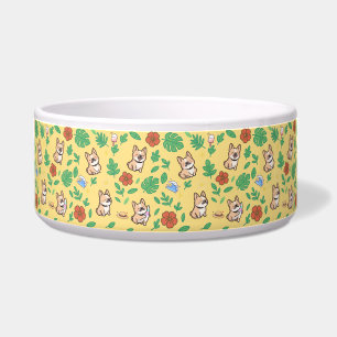 French Bulldog Dog Bowl with Summer Tropical Kawai