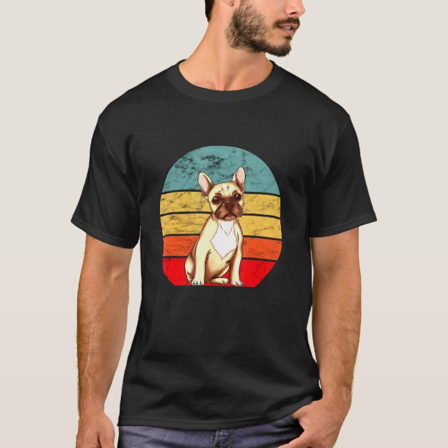 French Bulldog Dog Breed Puppy Frenchie Retro Suns T-Shirt (Front)