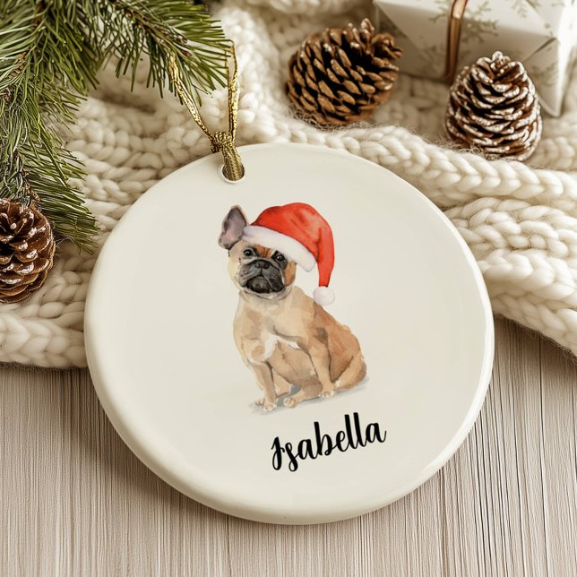 French Bulldog Dog Christmas Ceramic Tree Decoration (Creator Uploaded)