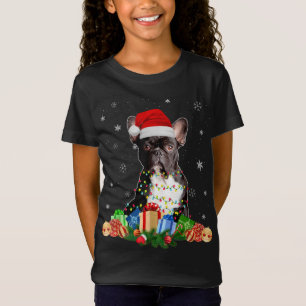 French Bulldog Dog Christmas Lights Santa Puppy Do T-Shirt