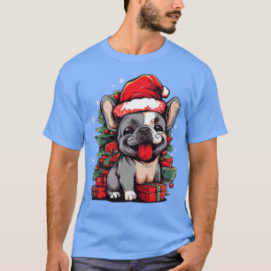 French Bulldog Dog Christmas Lights Santa Puppy Do T-Shirt