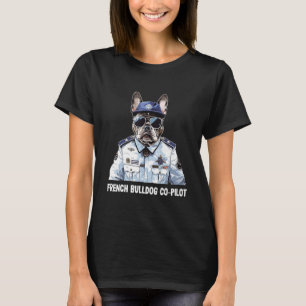 French Bulldog Dog  Flying Airline Pilot Kids Fren T-Shirt