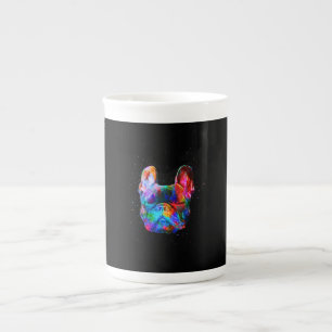 French Bulldog Dog Geometric Colour Splash Pop Art Bone China Mug
