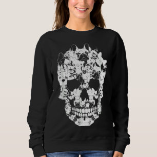 French Bulldog Dog Graphic Halloween Skull Costume Sweatshirt