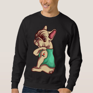 French Bulldog Dog I Love Mom Tattoo Sweatshirt